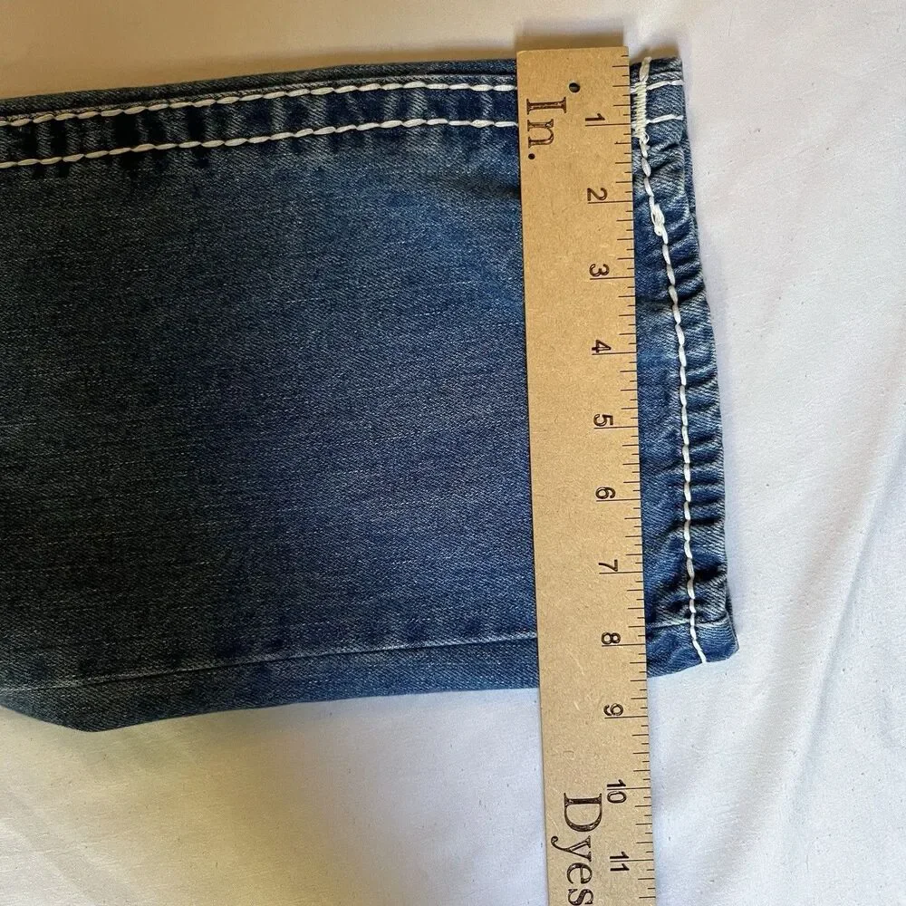 True Religion Billy Super T Jeans Mens Tag 34 (36x35) Bootcut USA White Stitch